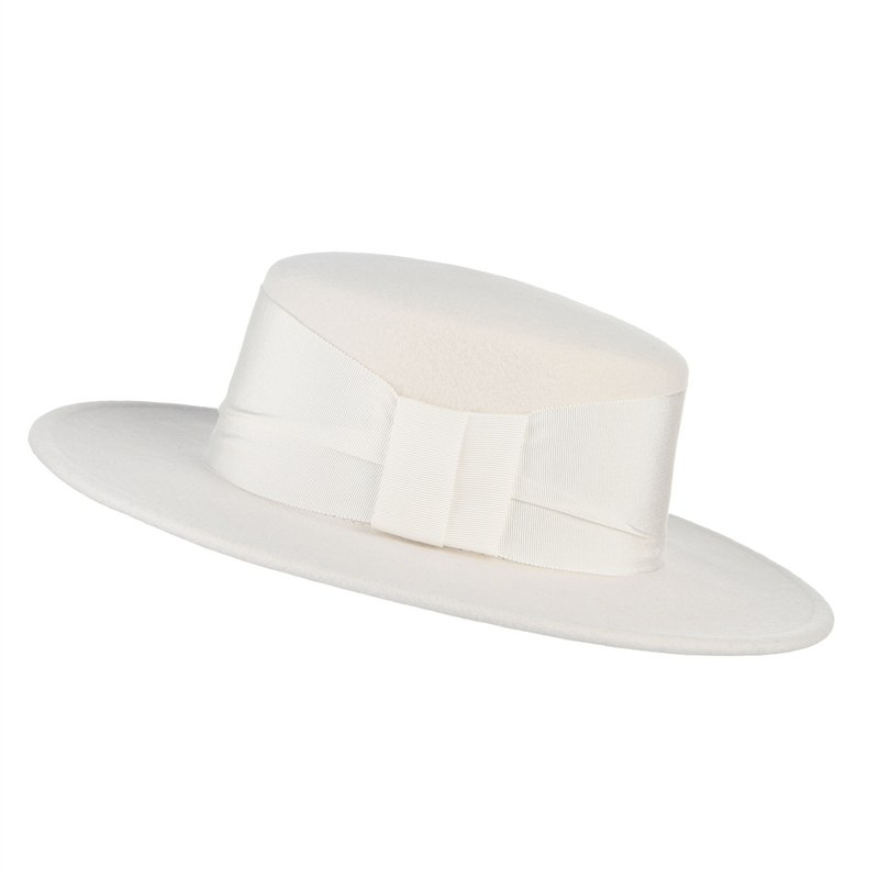 Fedora Hat Wool - 100% wollen witte herfst-winter fedora hoed
