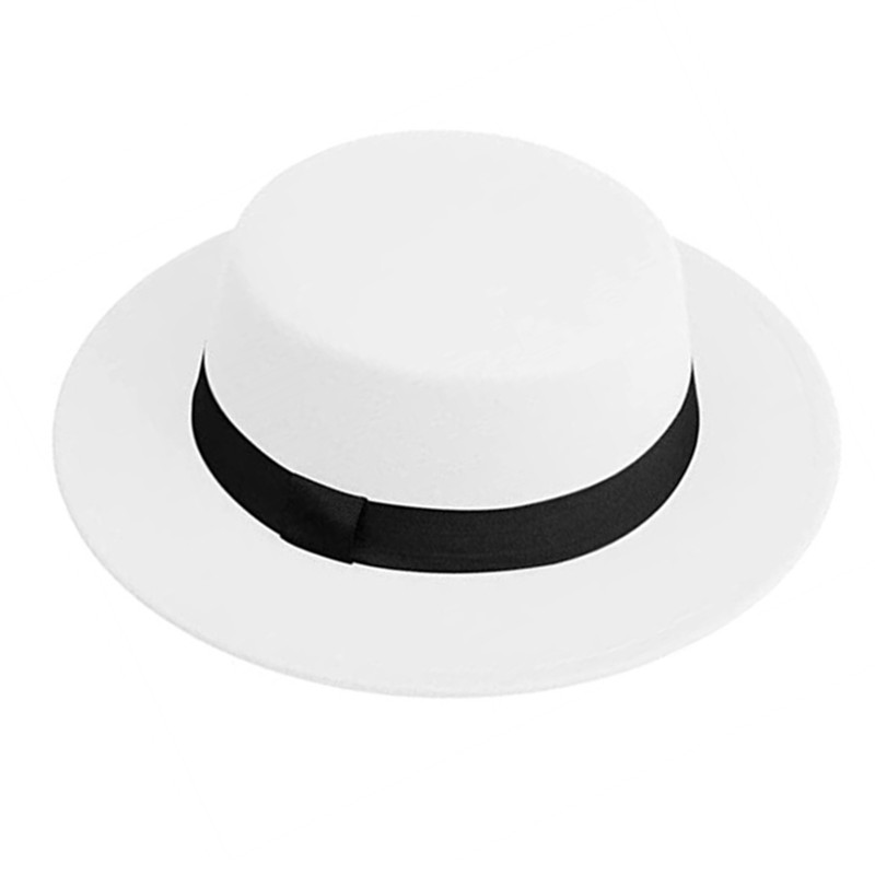 Fedora Hat Wool - Heren Dames Witte Fedora Hoed Platte