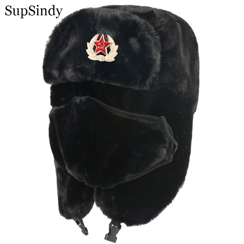 Winter Trapper Hat - SupSindy Militaire Sovjet Cccp Ushanka Mannen
