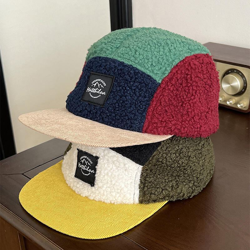 Corduroy Cap 5 Panel - 5-delige retro fleece pet voor heren