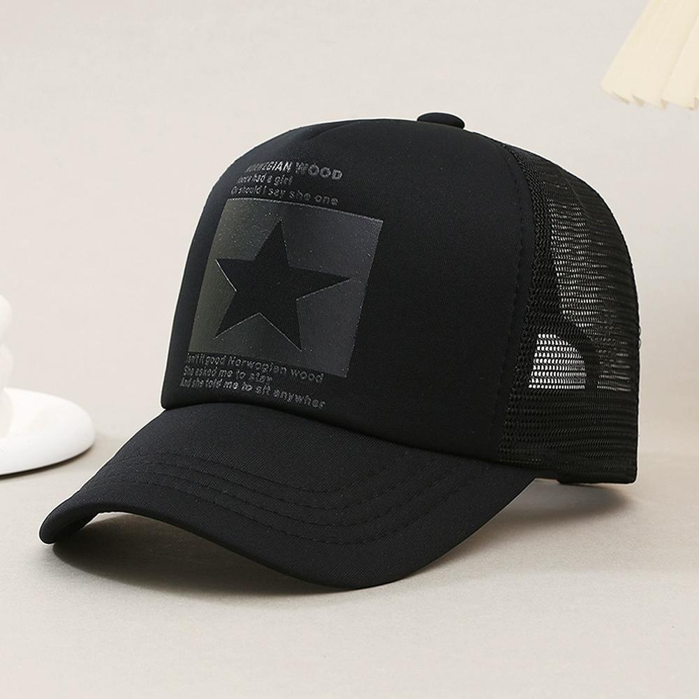 Trucker Cap Mesh - Zomer mesh baseballpet, modieuze sterrenprint verstelbare