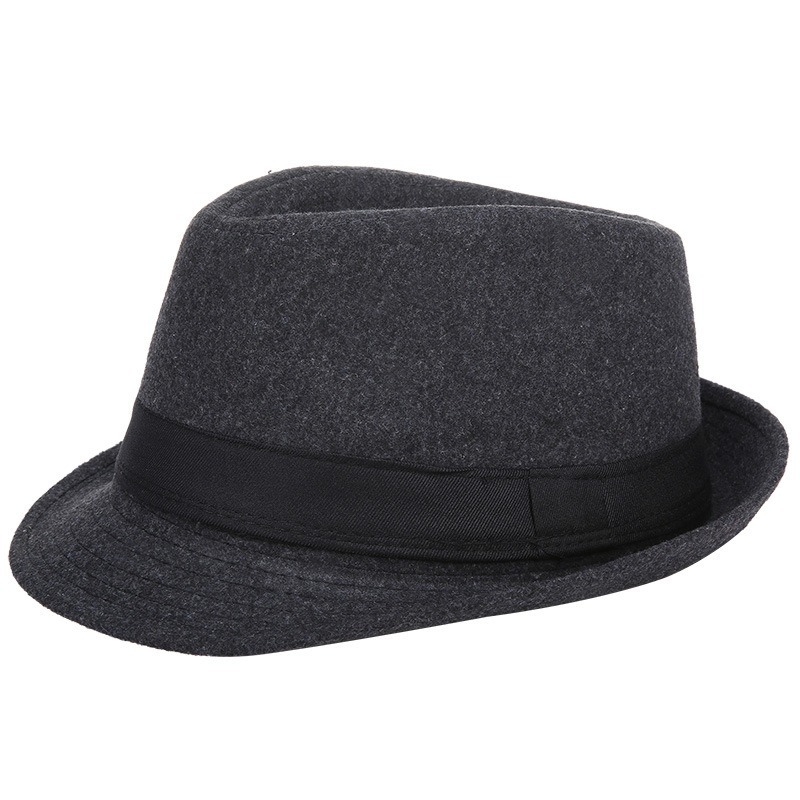 Fedora Hat Wool - Heren herfst-winterwollen Fedora-hoed, warme winddichte vintage