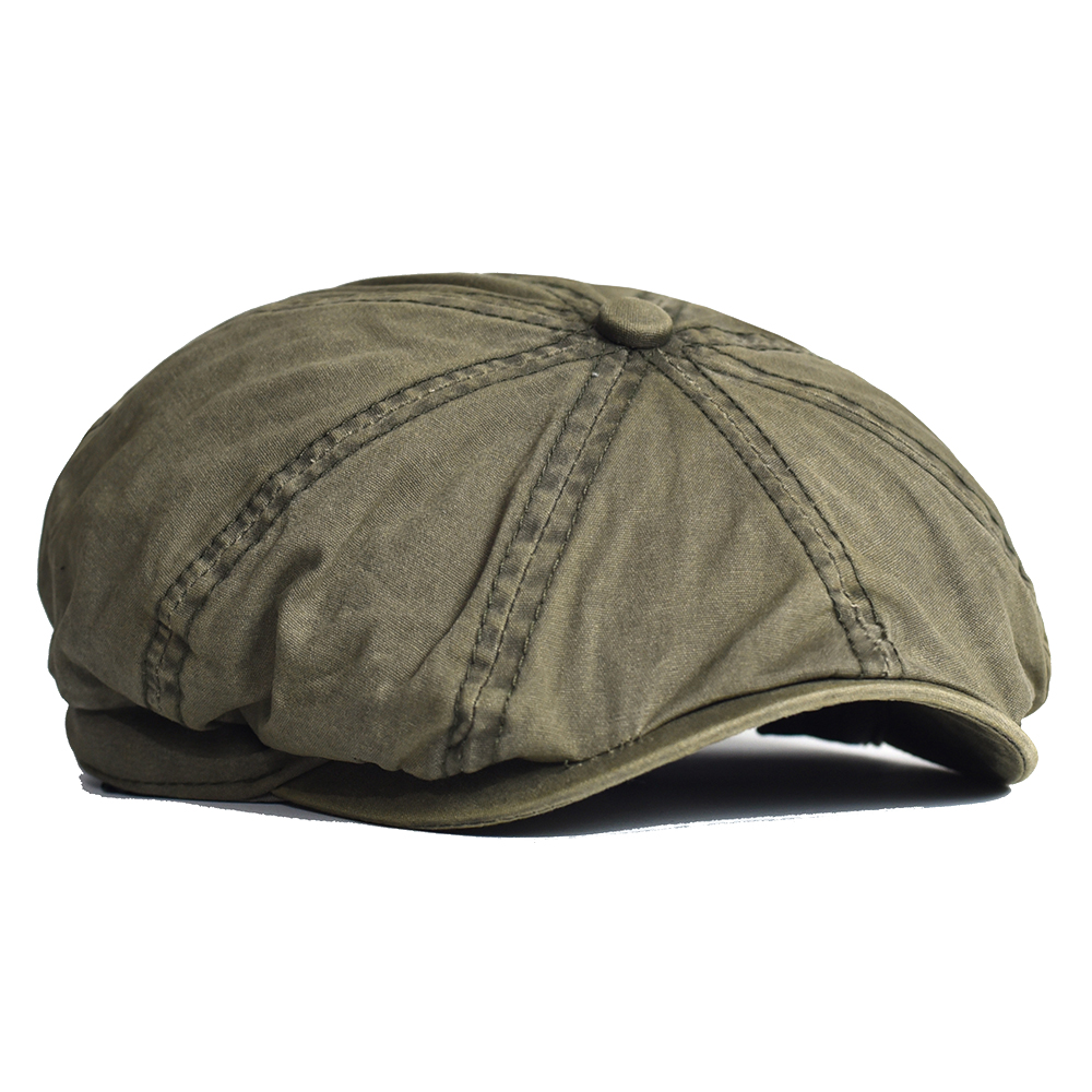 Newsboy Cap Ivy - Gewassen katoenen krantenjongenspet Peaky achthoekige hoed